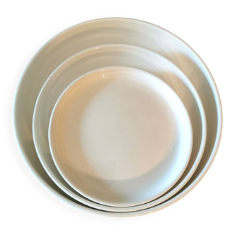3 vintage dishes, Nesting service by Michel HAMON, Gien Prisunic 1970