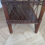 Bookcase - Bibus - 3 levels - woven rattan - bamboo - Vintage - 70s