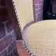 Set of a chair and an armchair in wood and yellow fabric