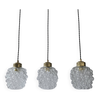 Set of 3 vintage bubble glass suspensions
