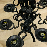 Black brutalist candlestick with 7 lights