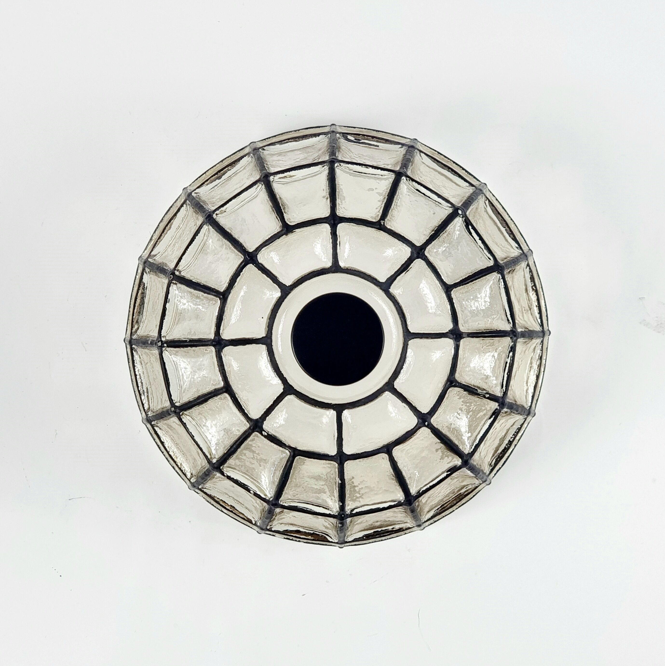 1 Of 2 Mid Century Modern Glass Ceiling Lights From Limburg, Germany, 1970s