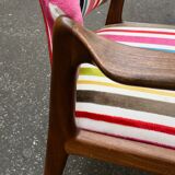 Scandinavian chair in solid teak with Nobilis fabric