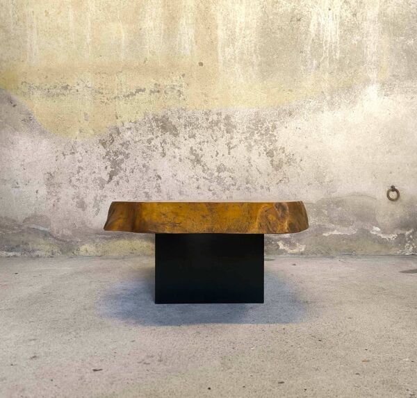 Table basse, plateau tronc d'arbre