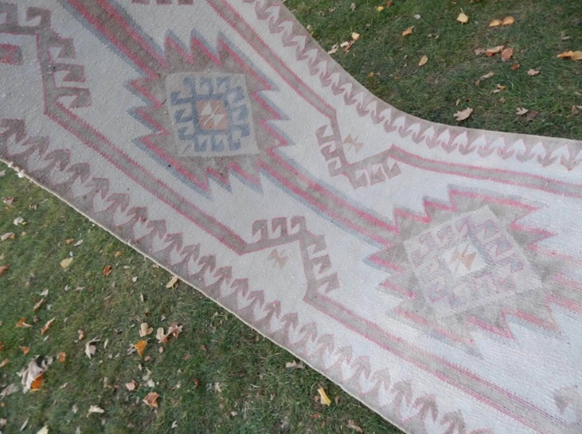 Vintage Turkish hallway rug 100x391 cm