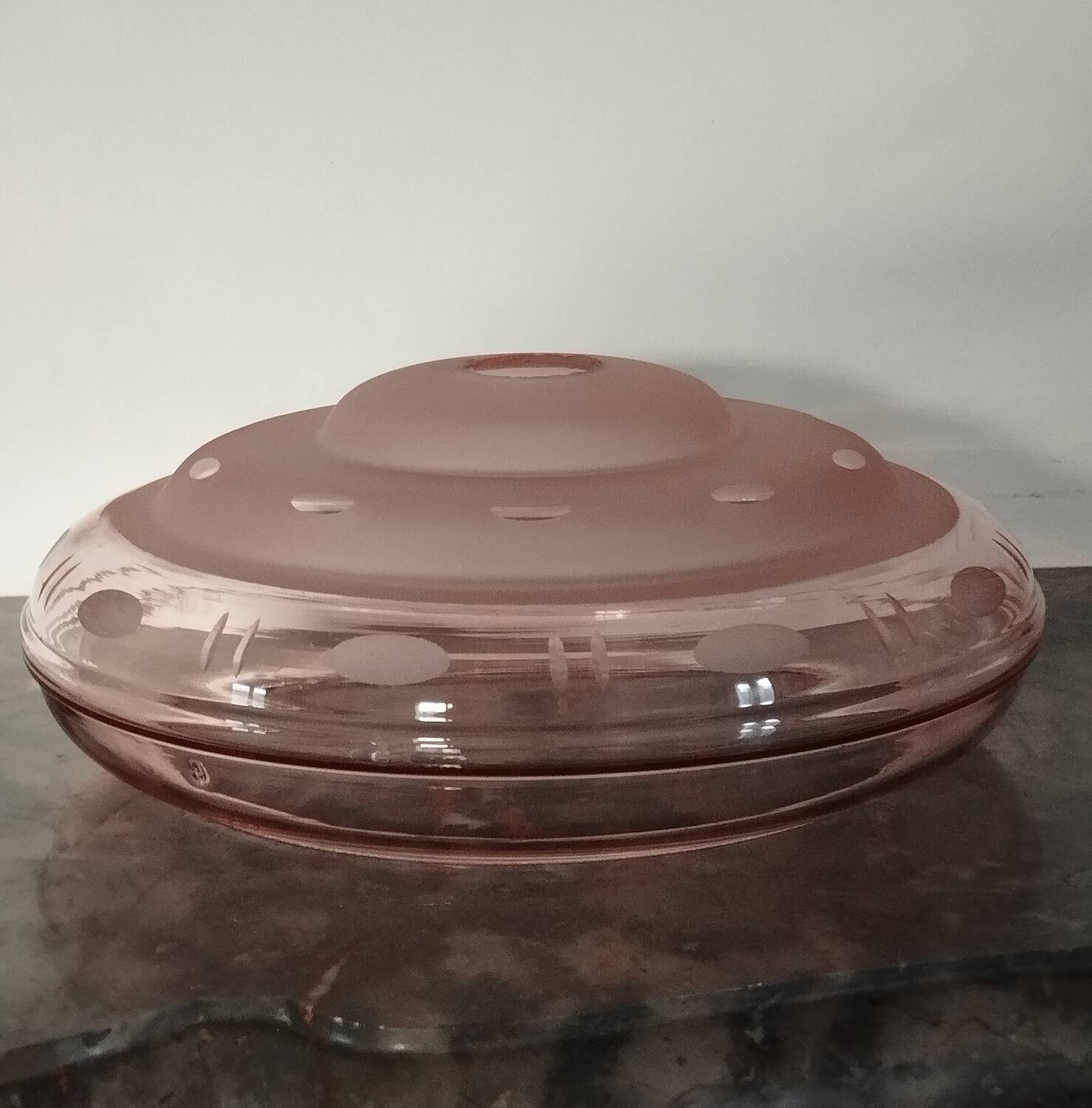 Art Deco pink glass lampshade