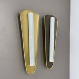 Set of 2 large 37 cm honeycomb theatre wall light elements, Germany, 1950