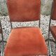 Suite of 4 vintage orange chairs 1970 steel and suede