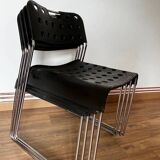 Set of 4 Black Omstak Chairs by Rodney Kinsman for Bieffeplast