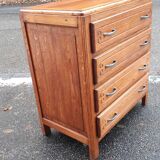 Art Deco chest of drawers in gilded oak.