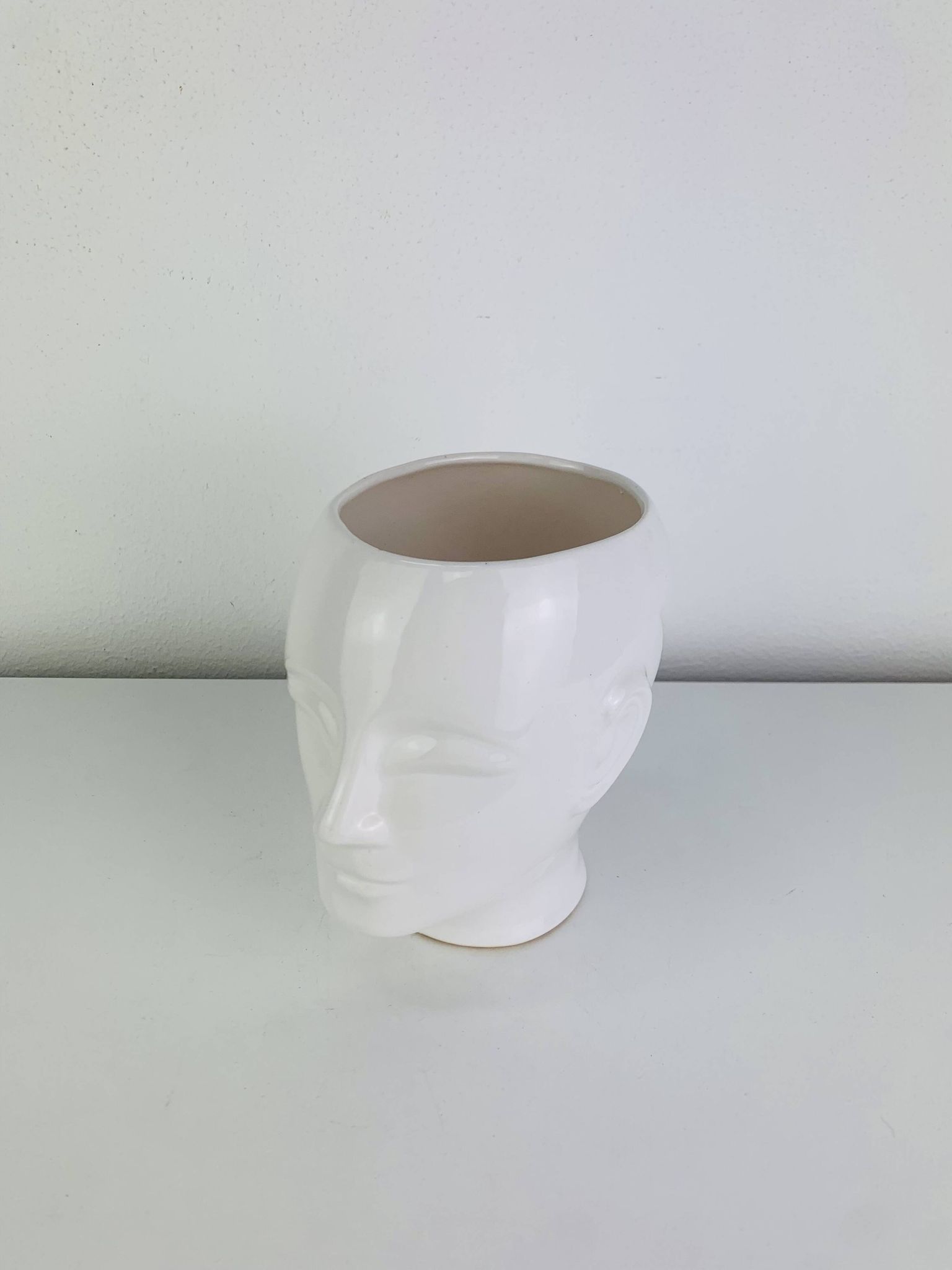 Vase tête en céramique, anthropomorphe, vintage