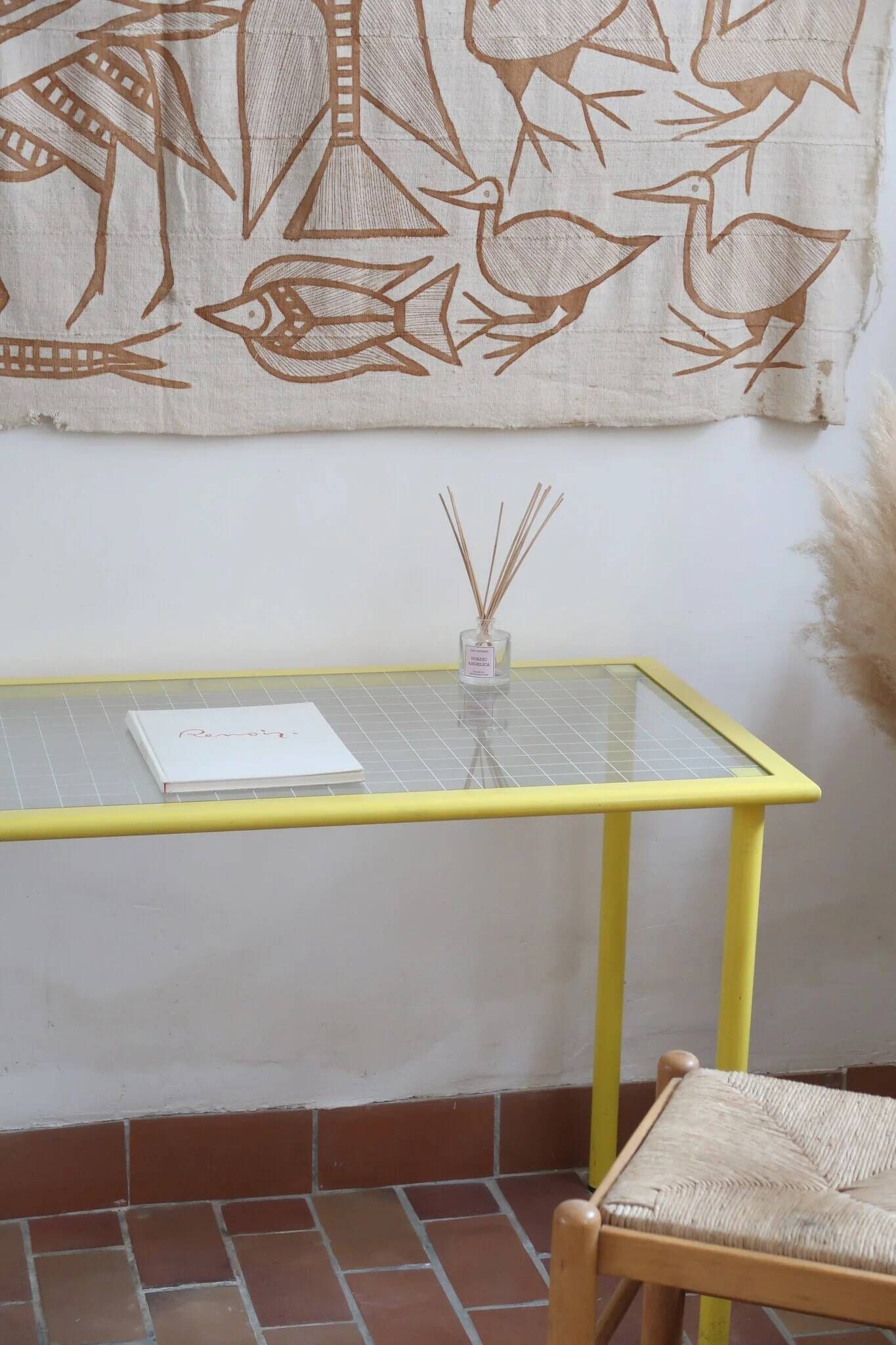 Giandomenico Belotti desk for Fly Line, yellow metal