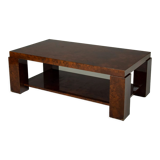 Lacquered elm magnifying glass coffee table, 1970s