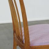 Set of 2 vintage dining chairs from the 1970s with spindle backrest and fabric seat
