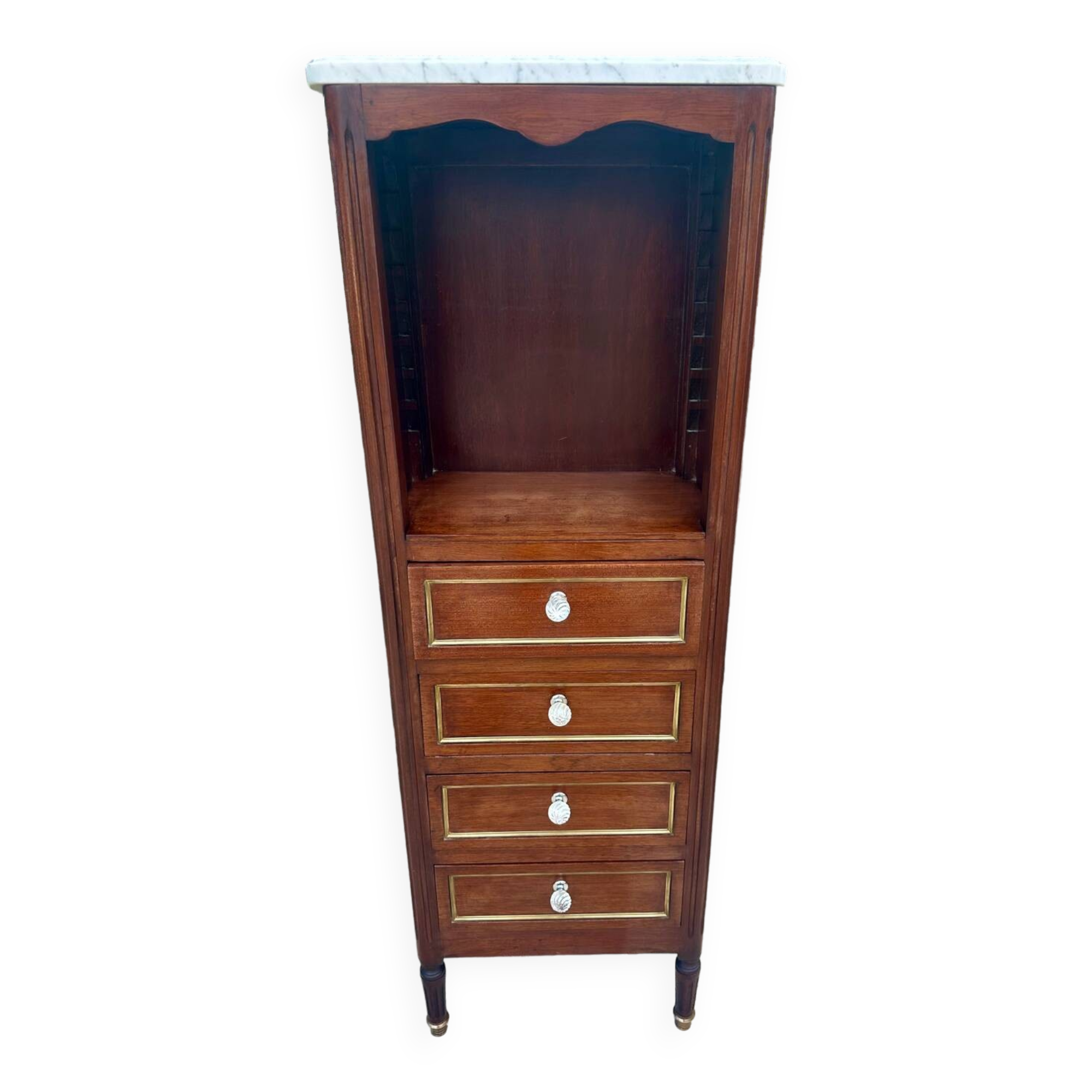 Small Louis XVI style Mahogany and mahogany veneer chiffonier