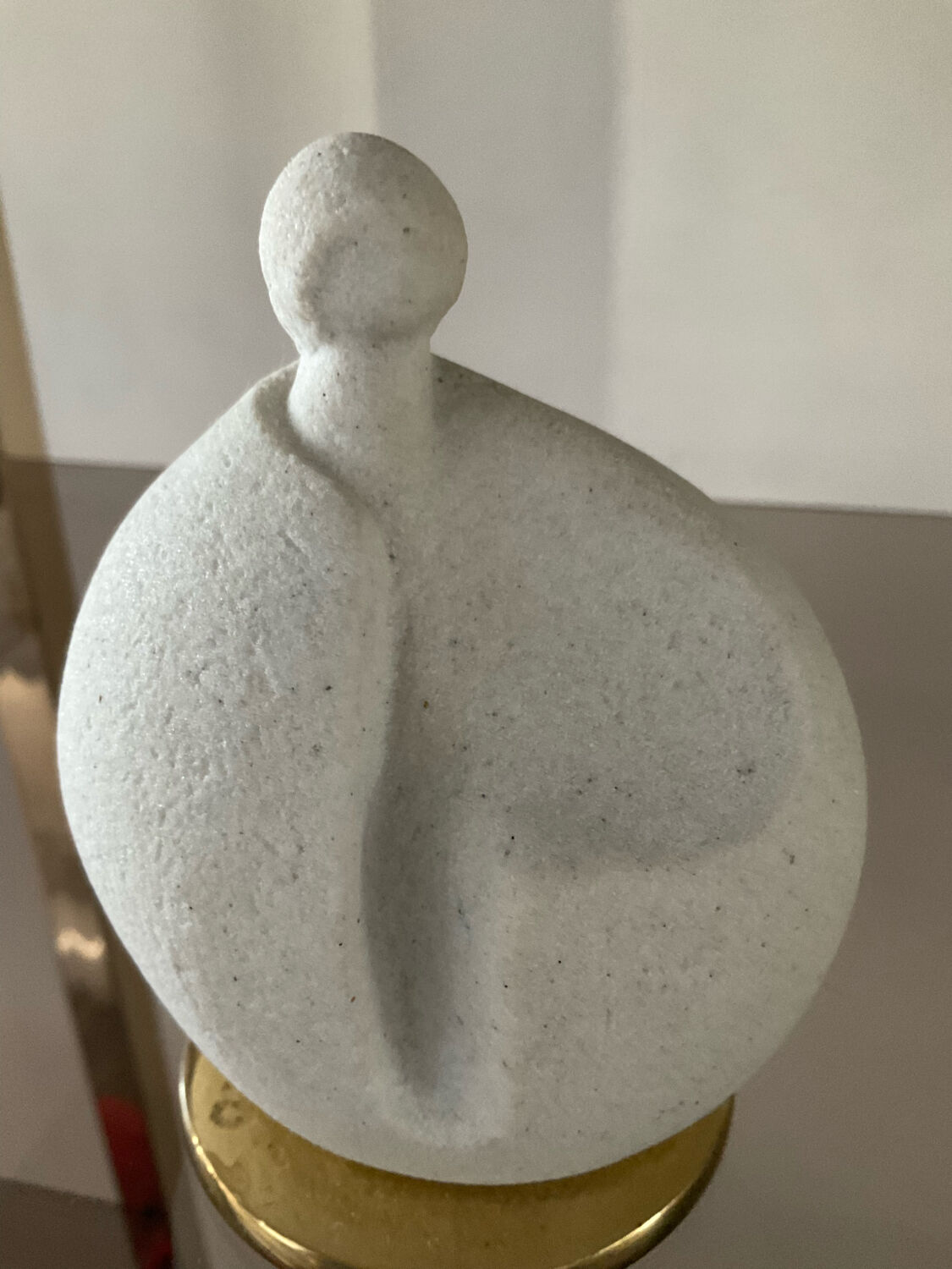 Vintage marbell paper press in stone and bronze