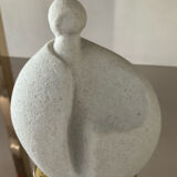 Vintage marbell paper press in stone and bronze