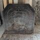 Old cast iron fireplace plate – royal fleur-de-lis coat of arms – dated 166.