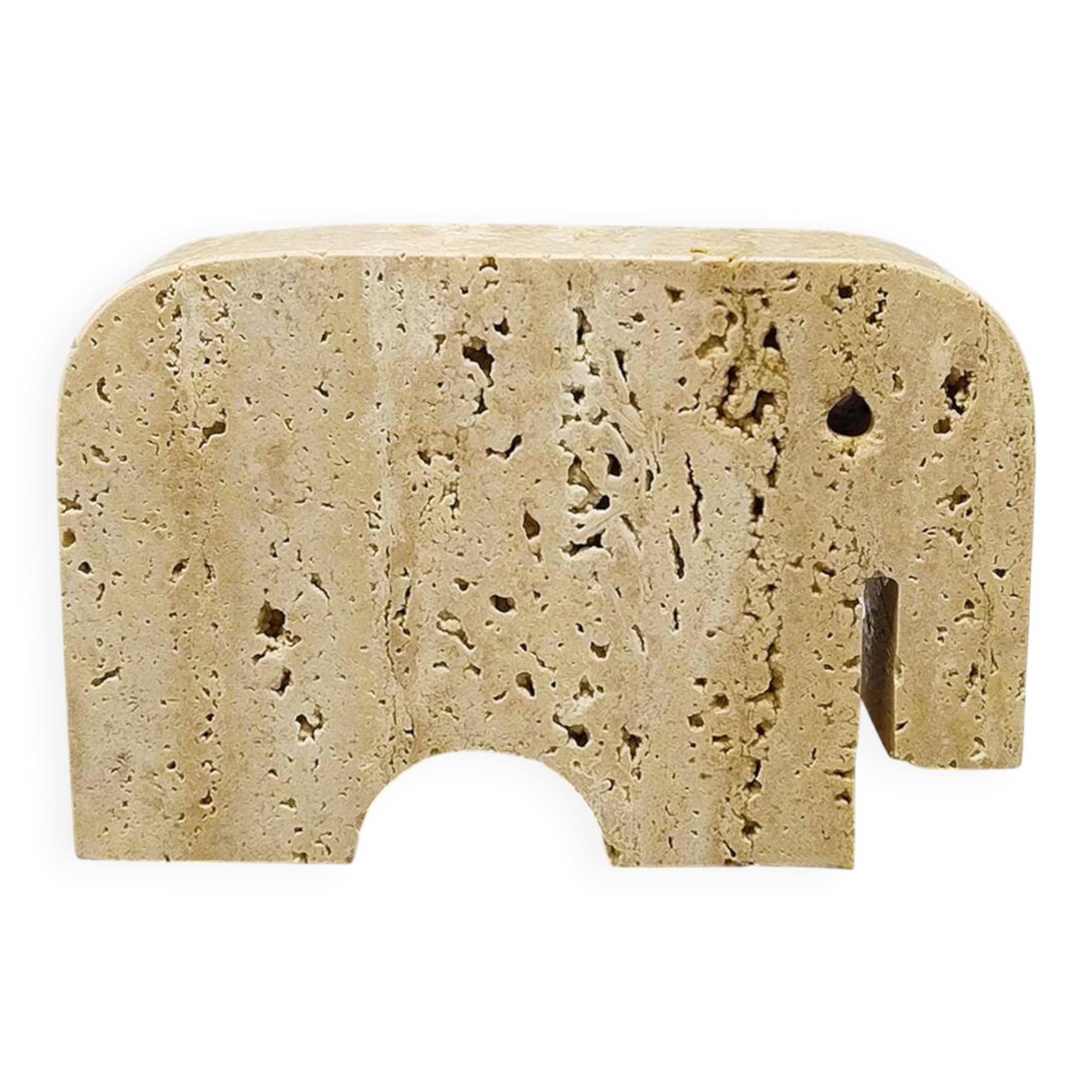 1970s Original Travertine Elephant Sculpture by Enzo Mari for F.lli Mannell