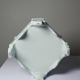 Square cache-pot with feet in celadon Limoges porcelain, Rococo style.