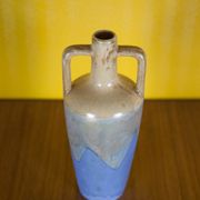 Flamed glazed stoneware bottle, Fournier Demars St-Amand alcohol bottle, amphora vase