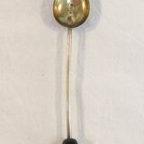 6 mocha spoons in solid silver vermeil and enamelled silver lion passant