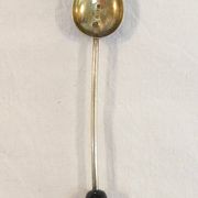 6 mocha spoons in solid silver vermeil and enamelled silver lion passant