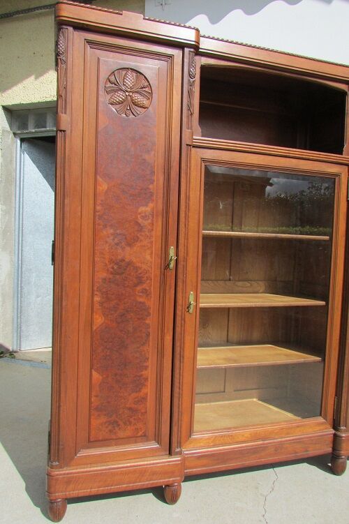 Wardrobe, Art Deco period library, pine pigne, 1930s