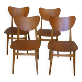Set of 4 butterfly dining chairs, G-Plan attr. 1960s
