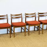 4 Scandinavian teak chairs 1960