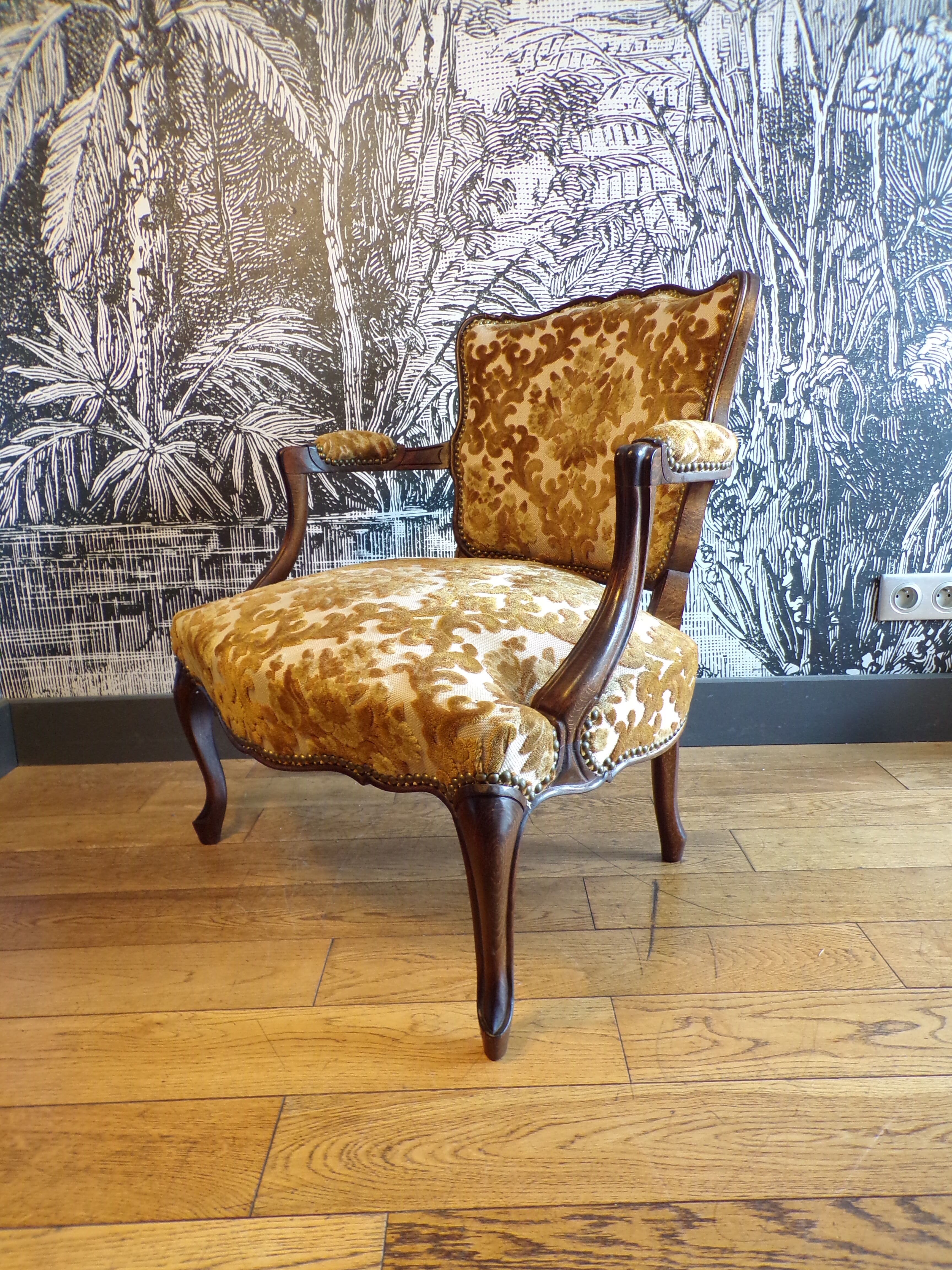 Louis XV style low armchair