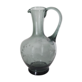 Engraved glass pitcher