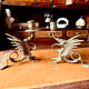 Pair of winged dragon bronze candlesticks Napoleon III 19th century