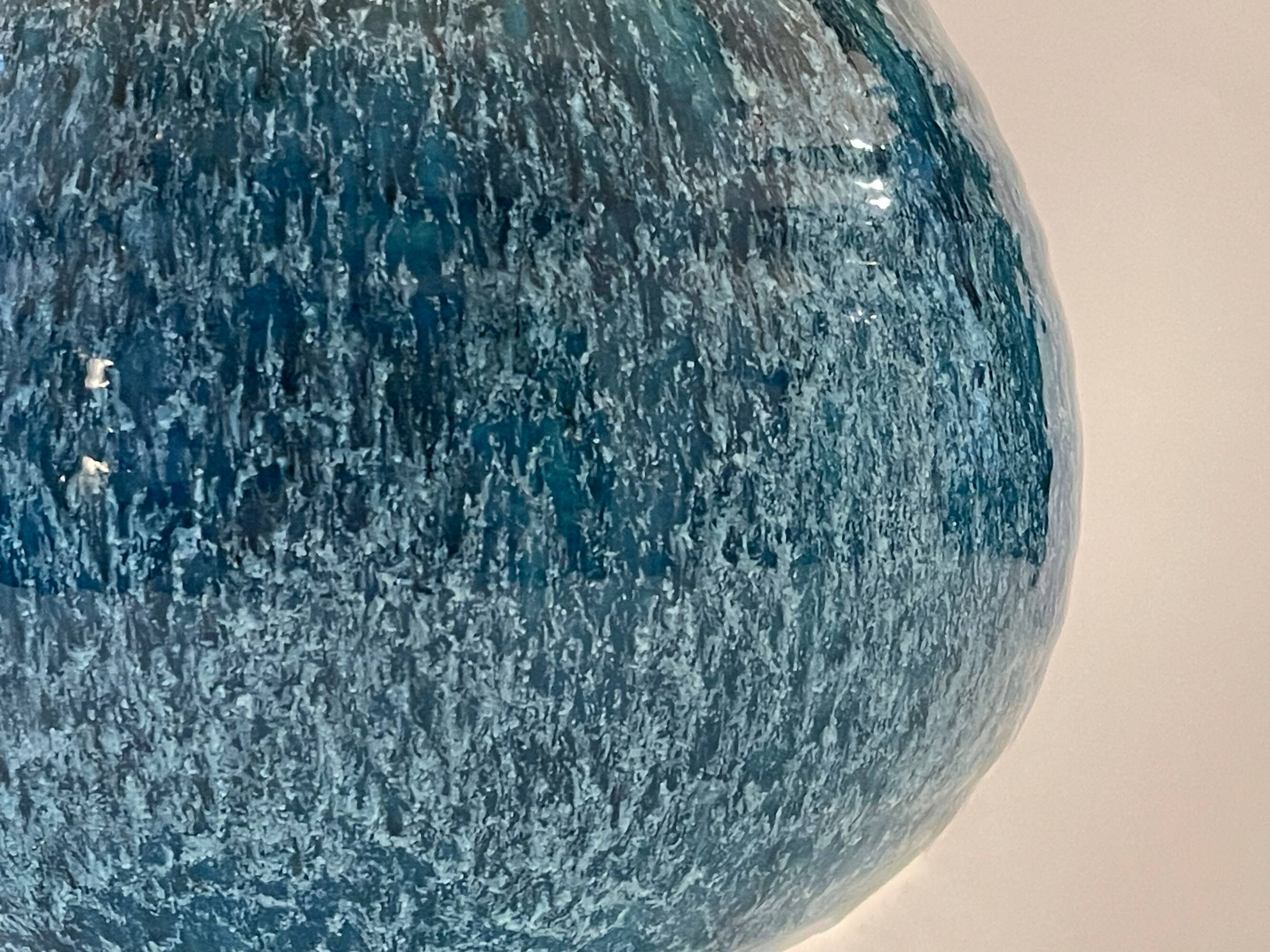 Accolay, Turquoise Ceramic Spinning Top Vase, 1960.