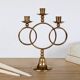 Vintage brass floor chandelier, 3-branch candle holders