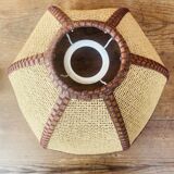 Vintage rattan bohemian pendant light.