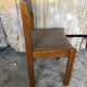 Set of 3 vintage 60s wooden fabric and tile chairs