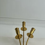 Pair of vintage wall lamps, solid brass, France 1950