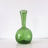 Italian green blown glass vase Empoli 1950