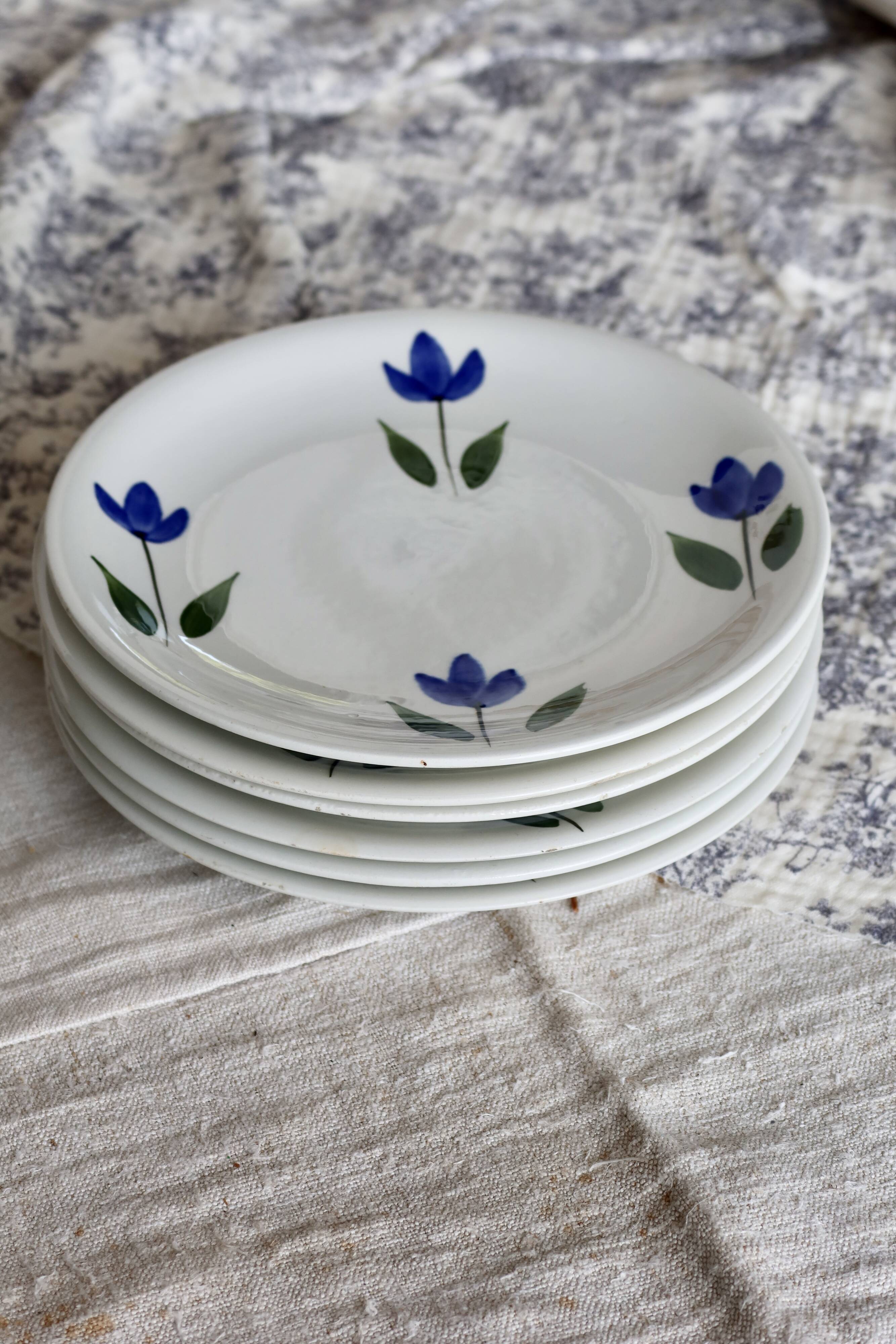 6 antique dessert plates, Françoise model – Sarreguemines Digoin