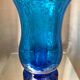 Turquoise blue bubble glass candle holder photophore
