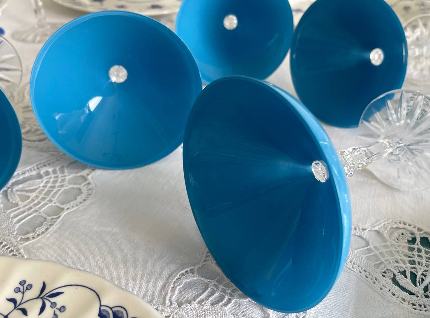 6 crystal cocktail glasses