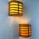 Pair of mid-century rattan wall sconces, 1960s, Italy