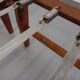 Pair of vintage stackable daybeds in oak wood and metal from the 60s