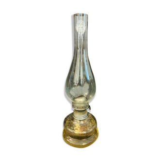 Lampe à pétrole verre en cristal Czechoslovakia