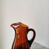Amber blown glass pitcher
