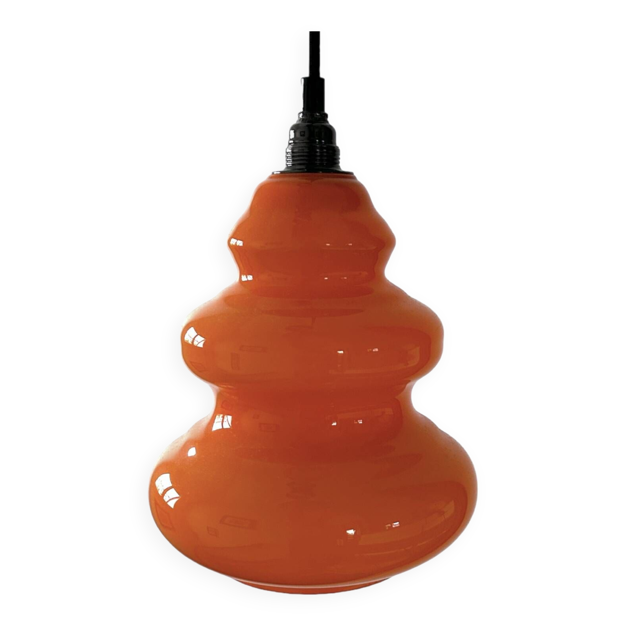 Orange opaline pendant light