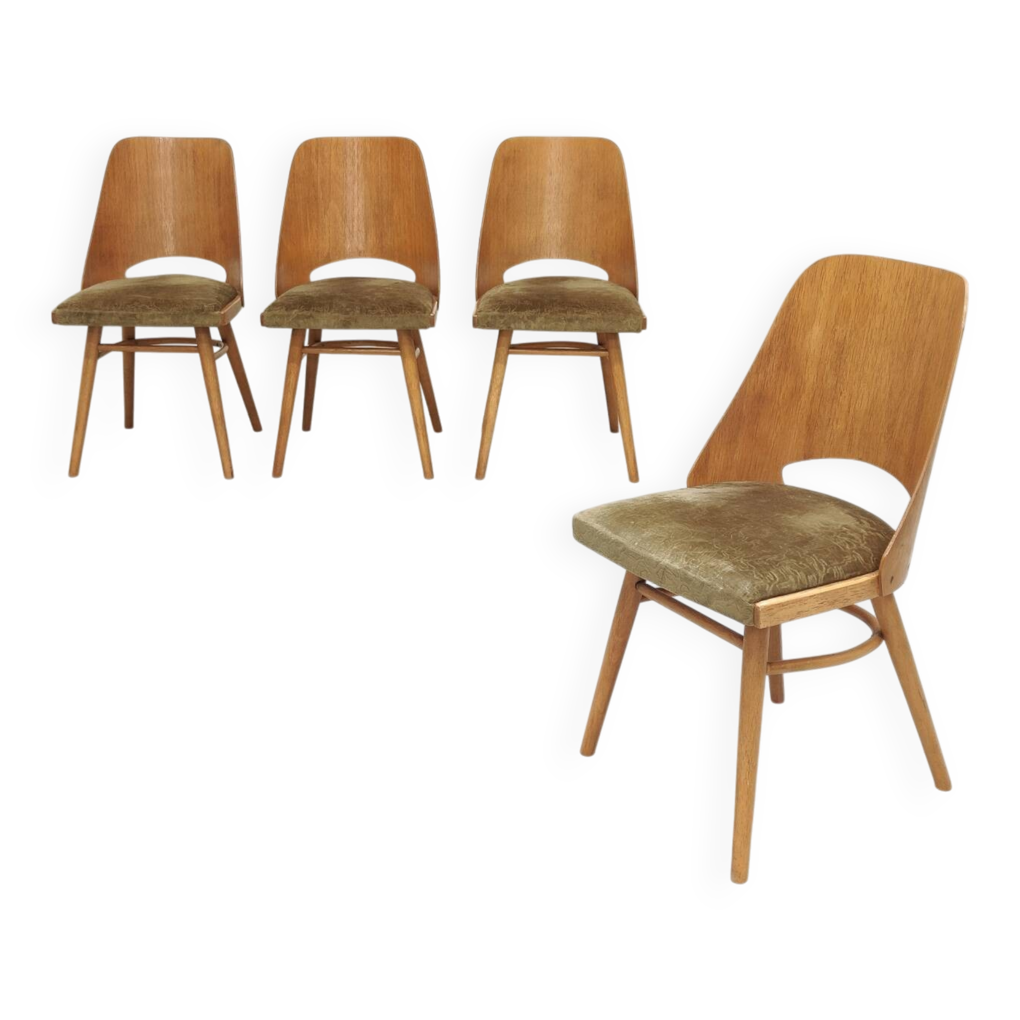Set of 4 chairs model 514 by Radomir Hofman for Ton 1960