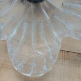 Vintage frosted blown glass pendant light