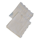Duo of old pillowcases, AL monogram with buttons